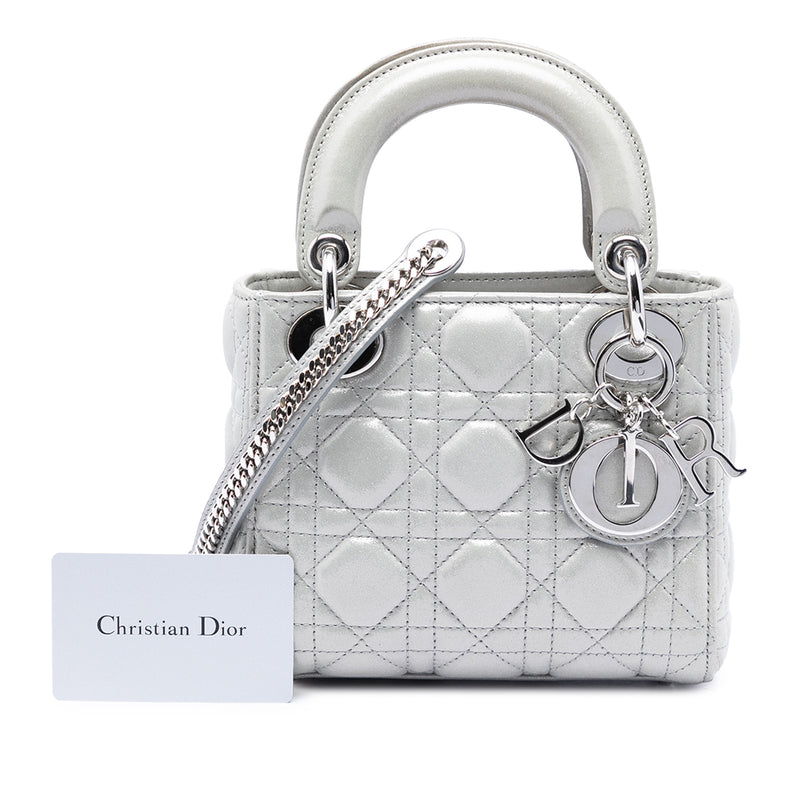 Mini Iridescent Lambskin Cannage Lady Dior - Image 8