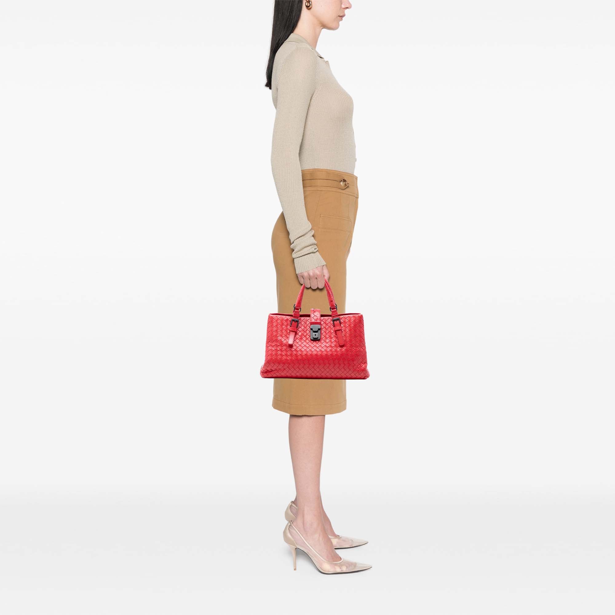 Small Nappa Intrecciato Roma Satchel - Image 7