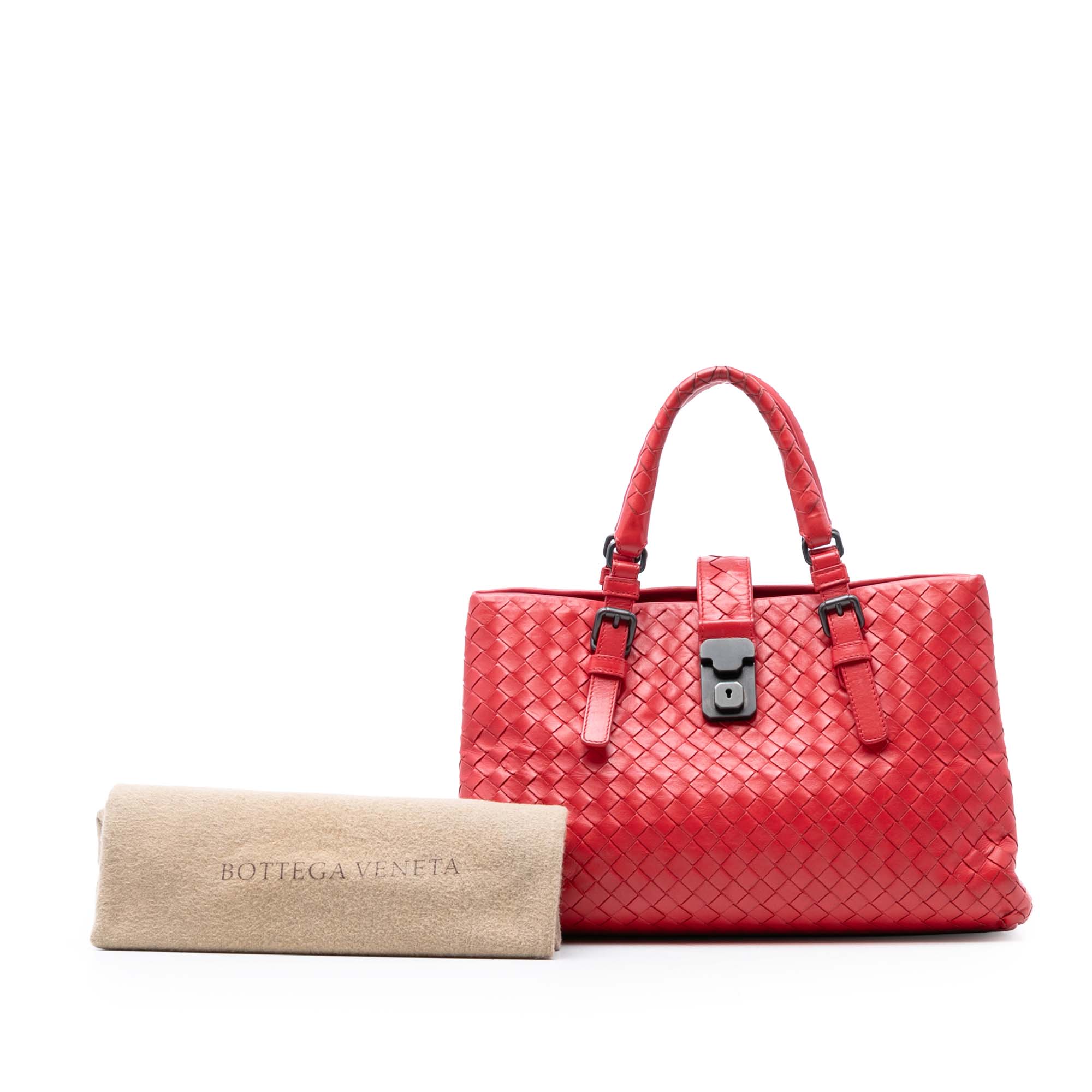 Small Nappa Intrecciato Roma Satchel - Image 8