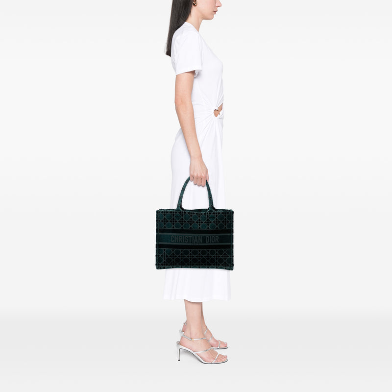 Medium Embroidered Velvet Cannage Book Tote - Image 7