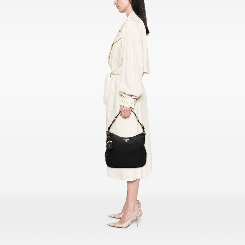 Saffiano Trimmed Tessuto Shoulder Bag - Image 6