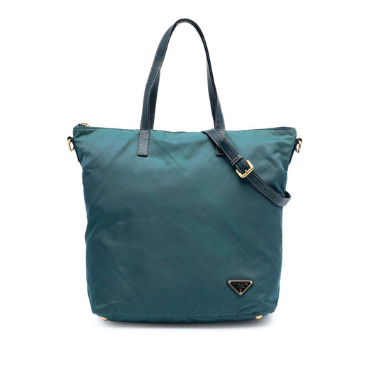 Saffiano Trimmed Tessuto Zip Top Convertible Tote - Image 1