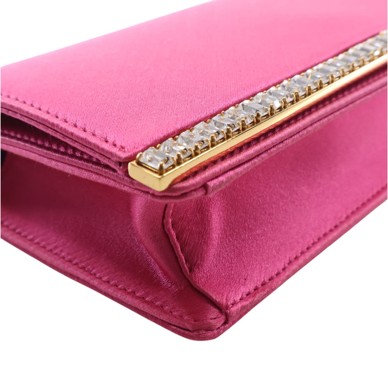 Crystal Embellished Satin Evening Clutch - Image 10
