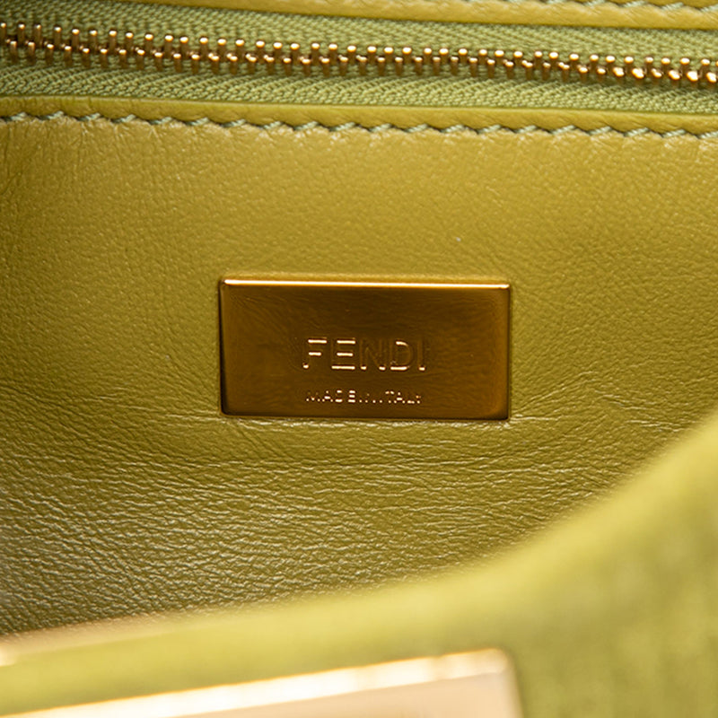 Small Embossed Suede Peekaboo Click Clutch on Chain - Image 5
