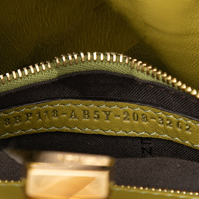 Small Embossed Suede Peekaboo Click Clutch on Chain - Image 6