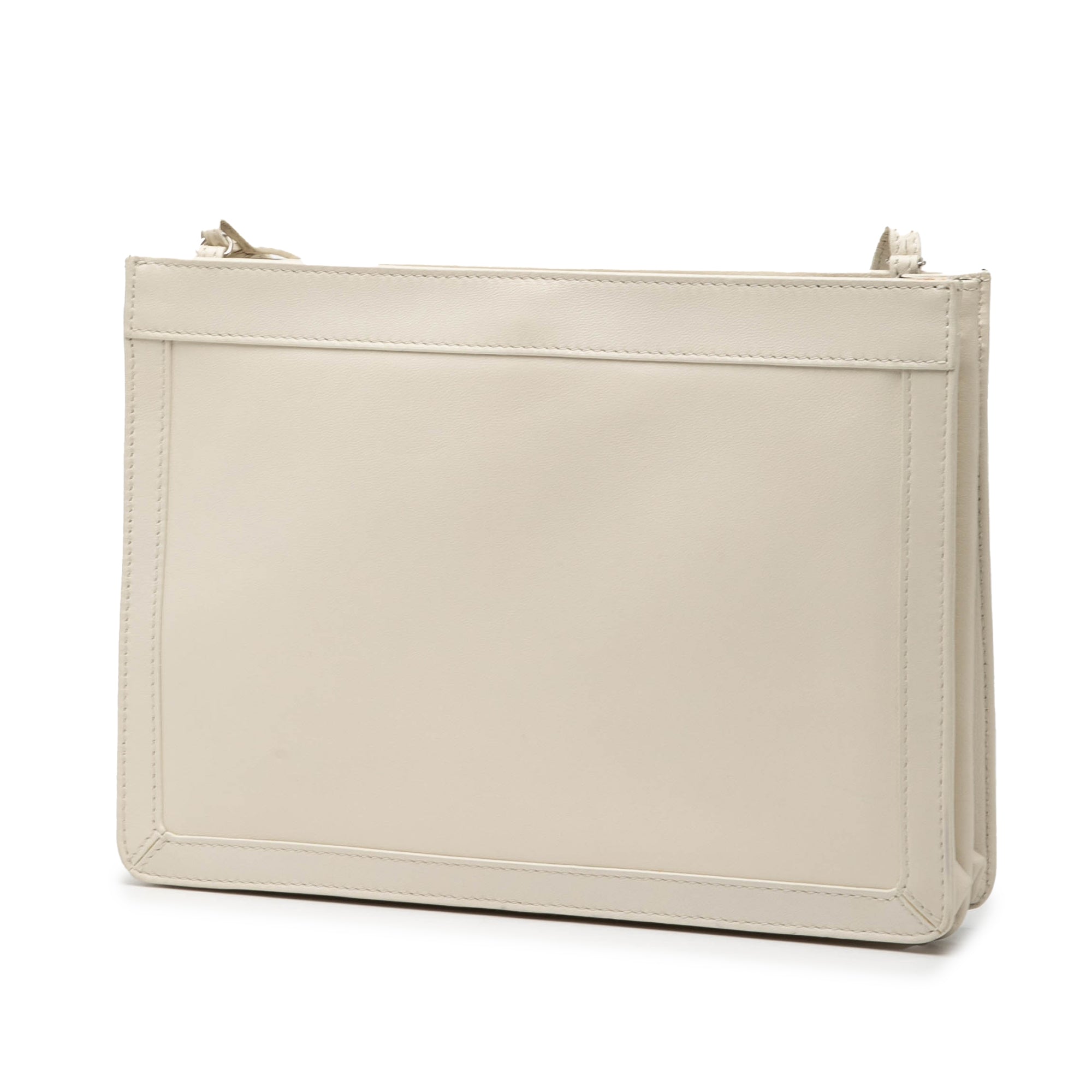 Leather Perforated Logo Navy Pochette Crossbody - Image 2