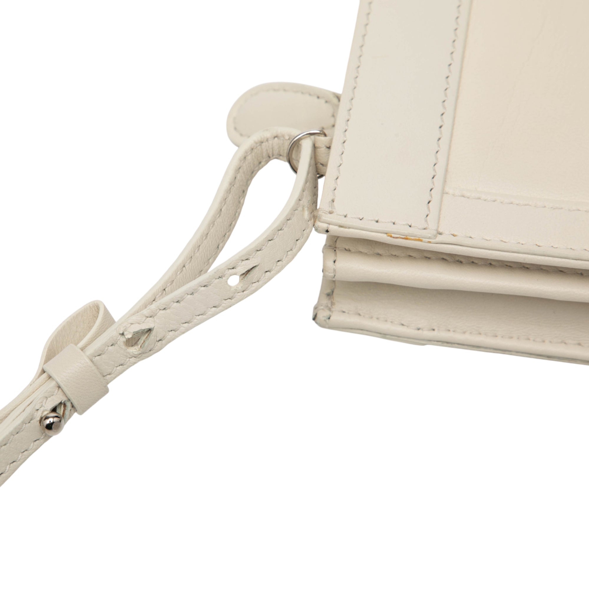 Leather Perforated Logo Navy Pochette Crossbody - Image 7