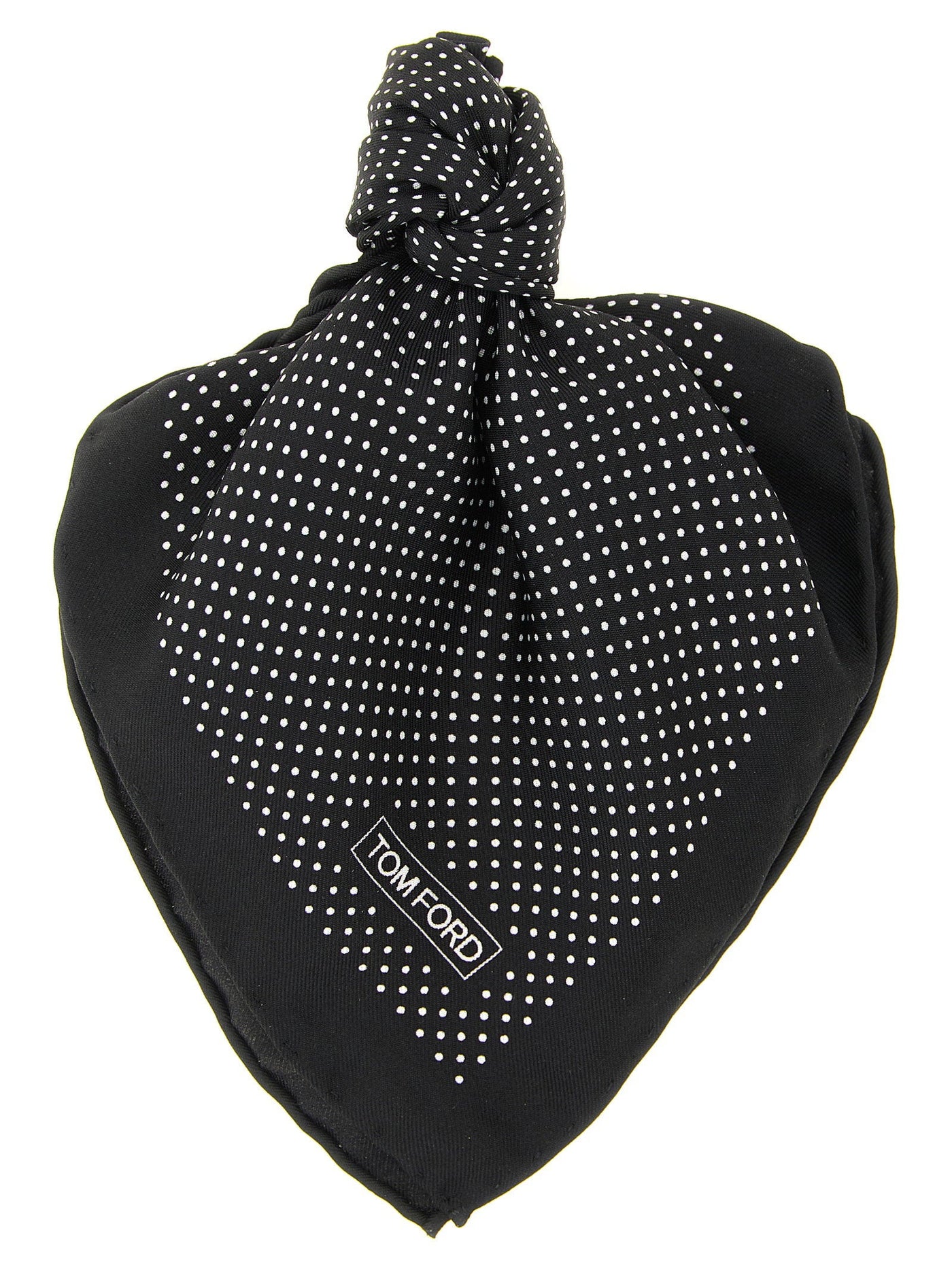 Tom Ford Silk Polka-Dot Scarf — Black Pure Mulberry Scarfs