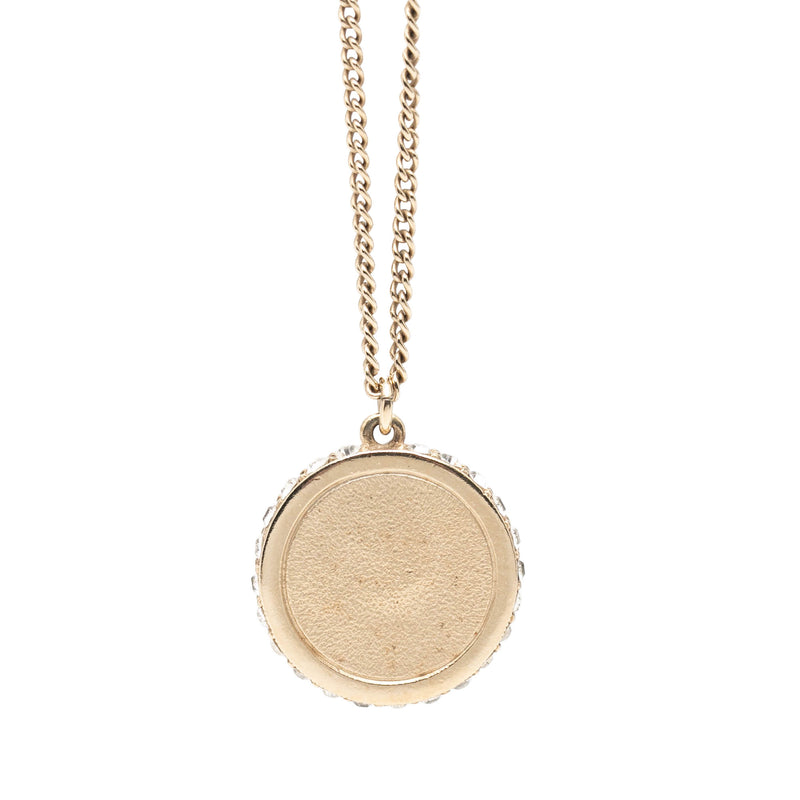 CC Gold Plated Resin and Strass Clear Dome Hologram Glitter Pendant Necklace - Image 3