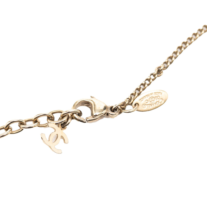 CC Gold Plated Resin and Strass Clear Dome Hologram Glitter Pendant Necklace - Image 4