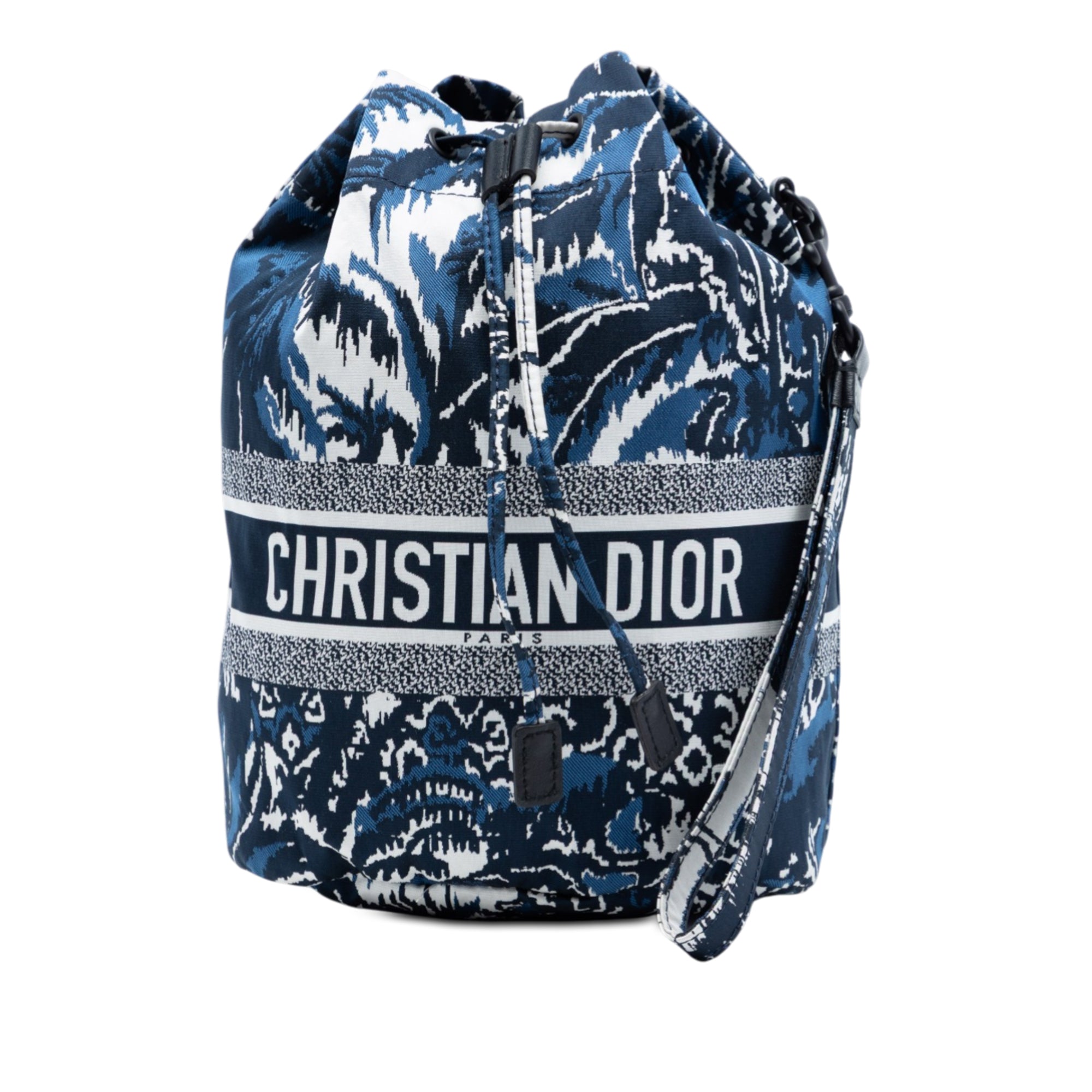 Technical Fabric Embroidered Palm Tree Toile de Jouy DiorTravel Drawstring Pouch - Image 1