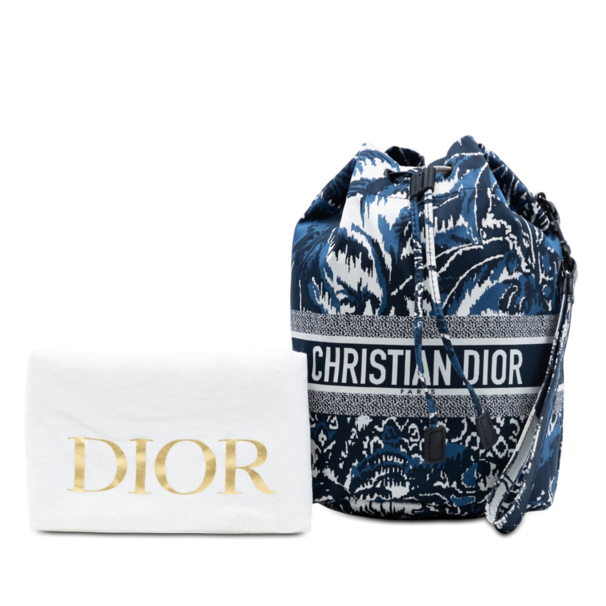 Technical Fabric Embroidered Palm Tree Toile de Jouy DiorTravel Drawstring Pouch - Image 8
