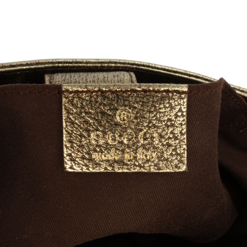 Metallic Calfskin Bamboo Ring Chain Shoulder Bag - Image 5