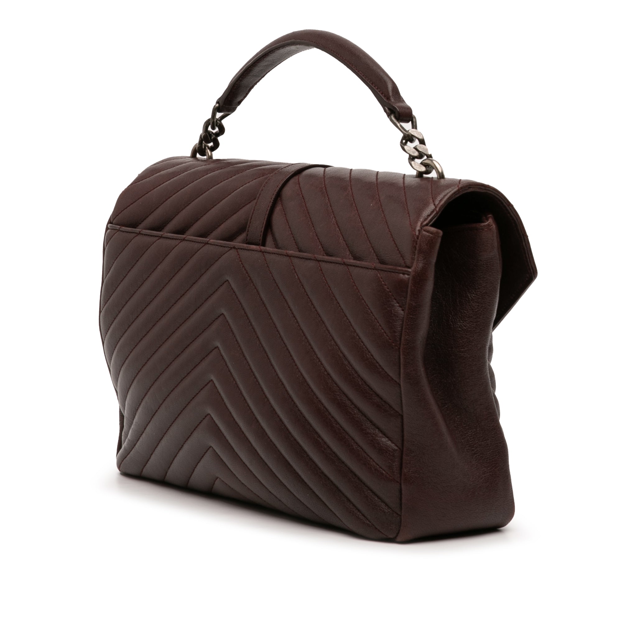 Large Sheepskin Chevron Monogram College Satchel - Image 2