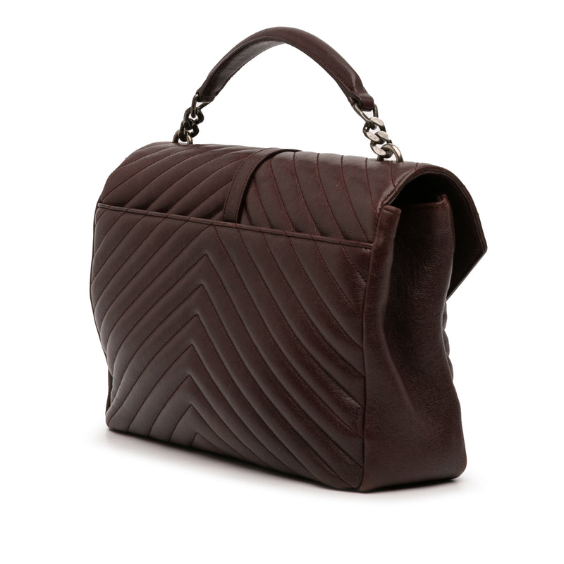 Large Sheepskin Chevron Monogram College Satchel - Image 2