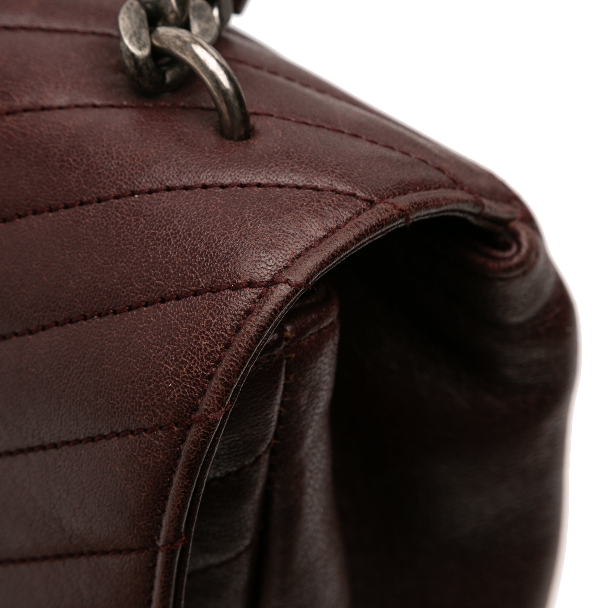 Large Sheepskin Chevron Monogram College Satchel - Image 7