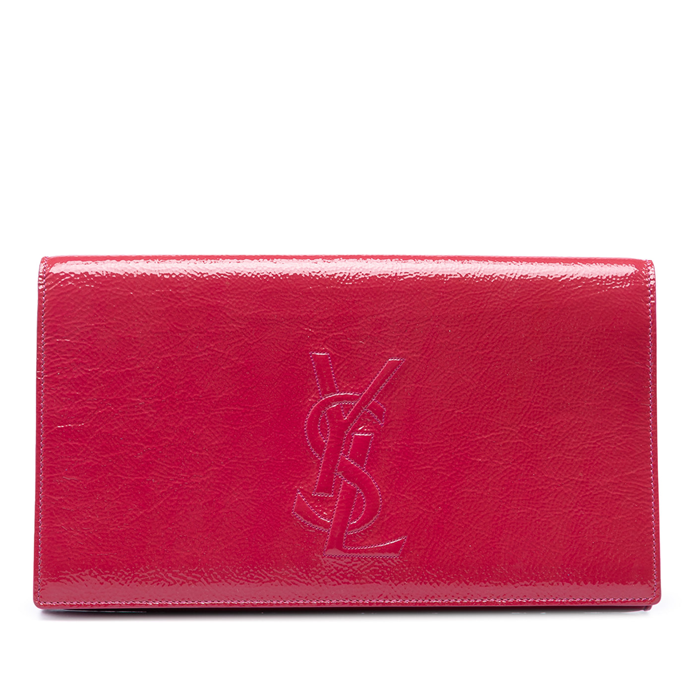 Large Textured Patent Belle De Jour Clutch - Image 1