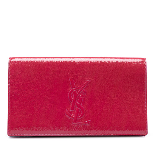 Large Textured Patent Belle De Jour Clutch - Image 1