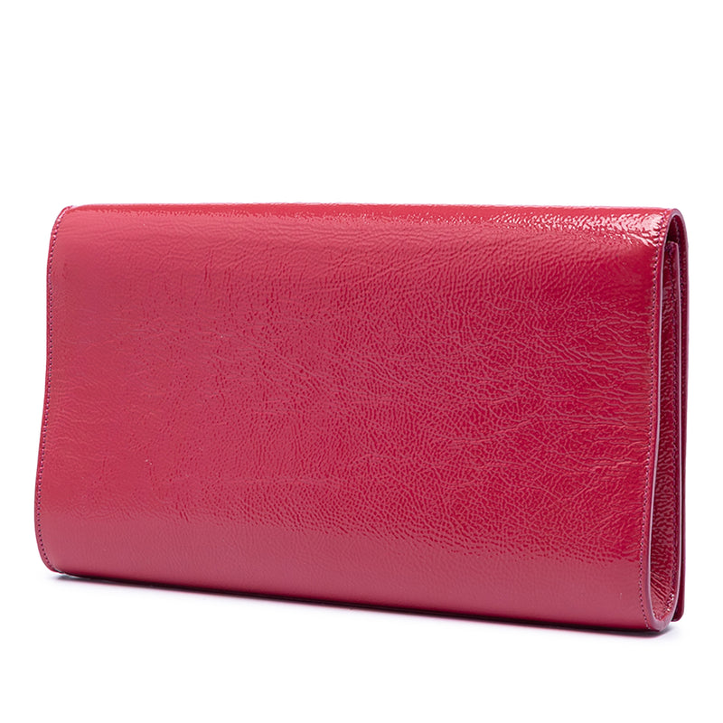Large Textured Patent Belle De Jour Clutch - Image 2