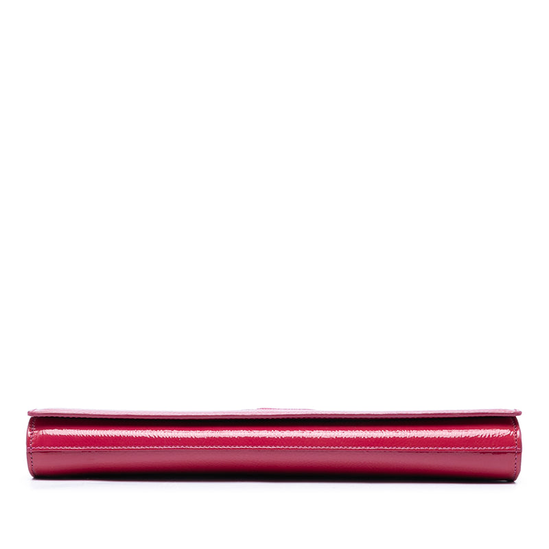 Large Textured Patent Belle De Jour Clutch - Image 3
