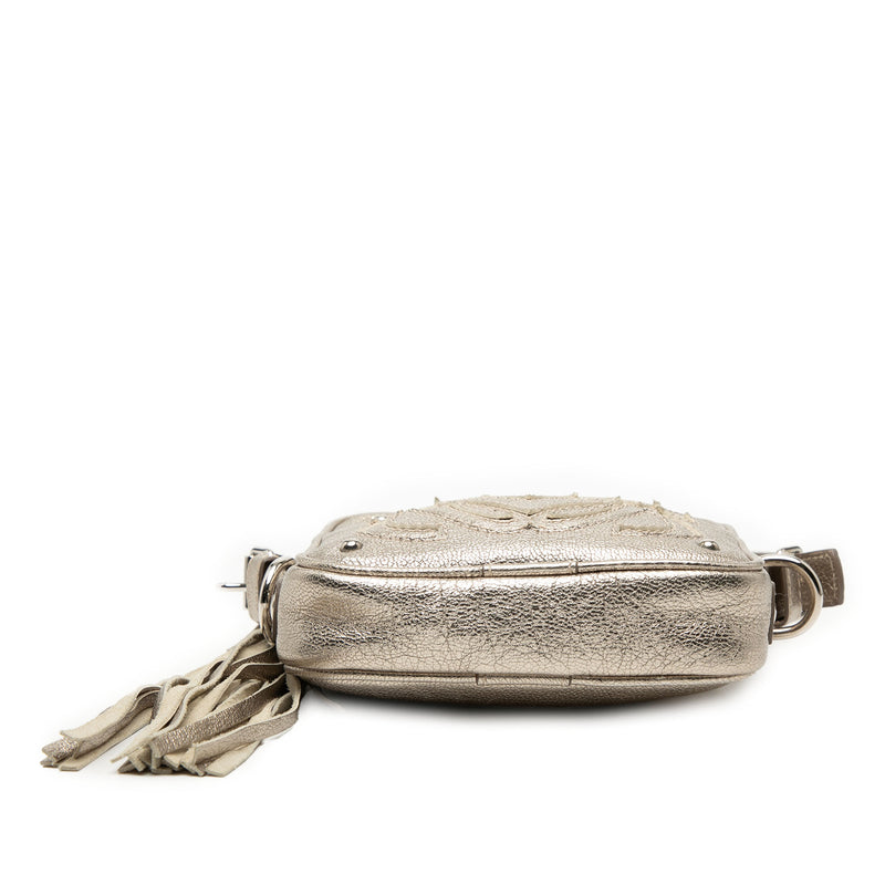 Mini Metallic Goatskin Anagram Tassel Crossbody - Image 3
