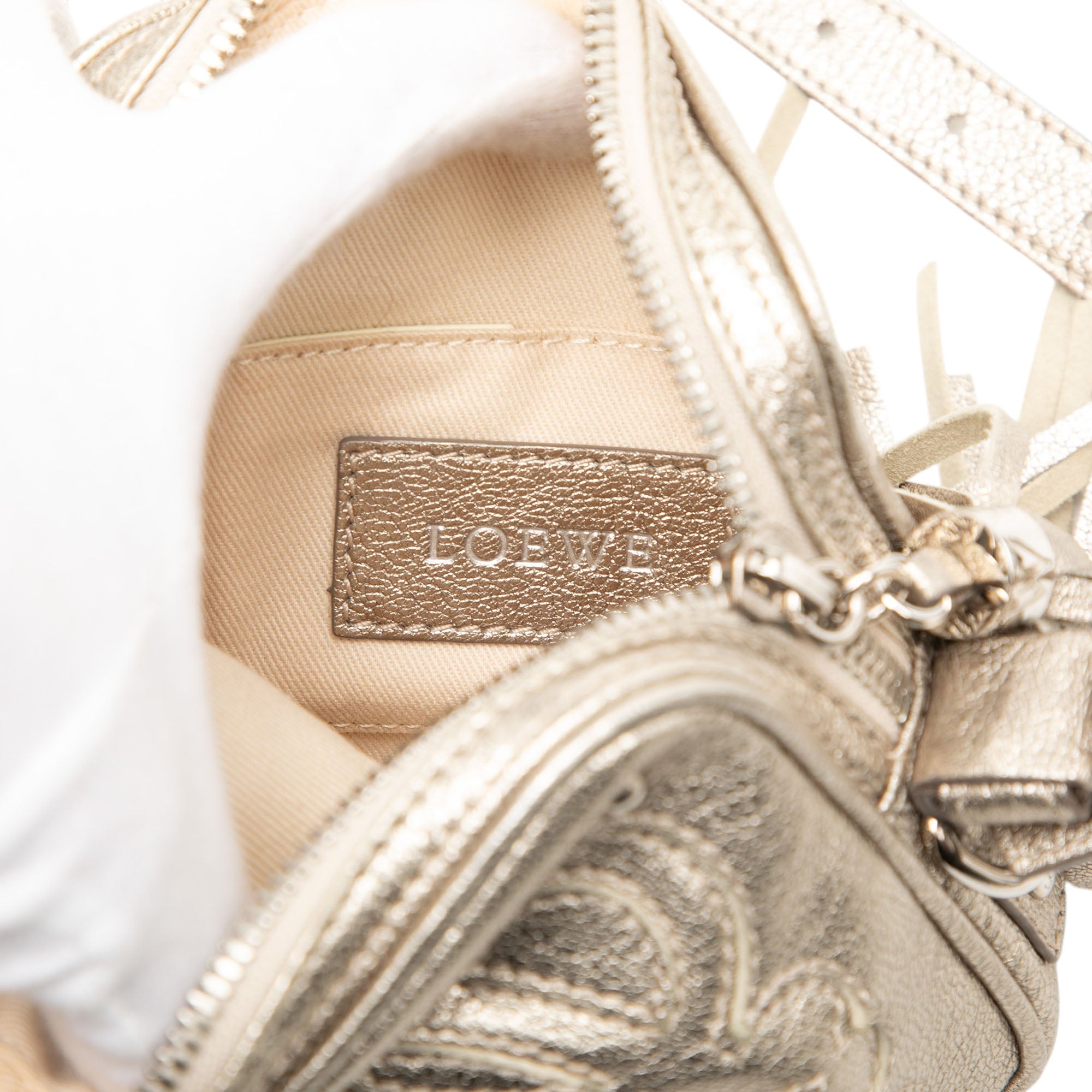 Mini Metallic Goatskin Anagram Tassel Crossbody - Image 5