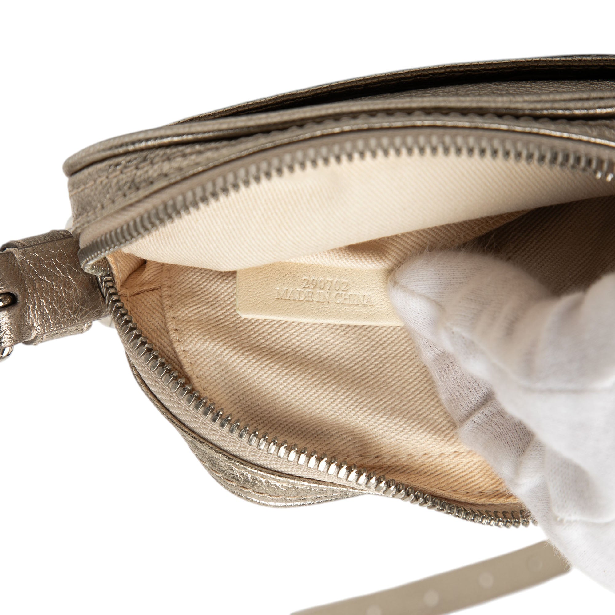 Mini Metallic Goatskin Anagram Tassel Crossbody - Image 6