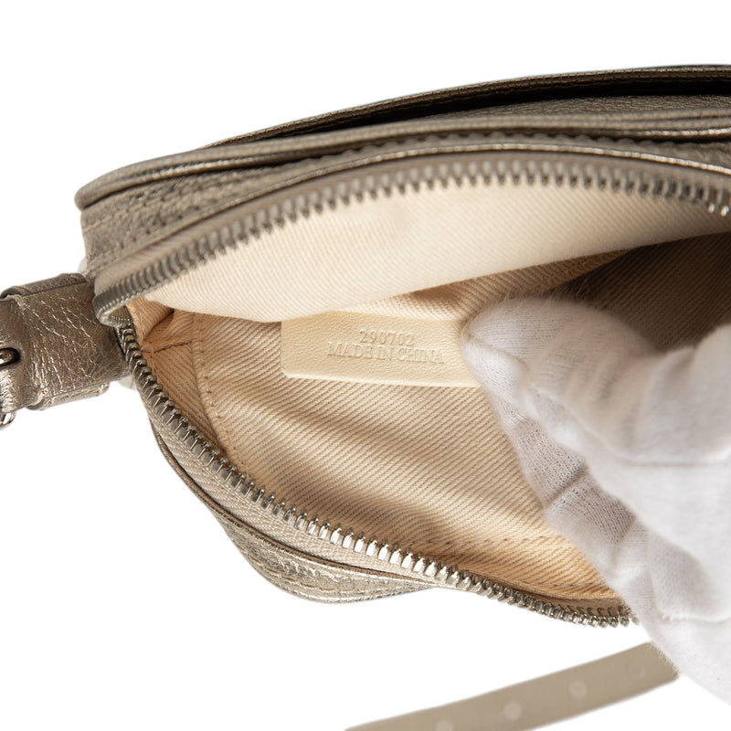 Mini Metallic Goatskin Anagram Tassel Crossbody - Image 6