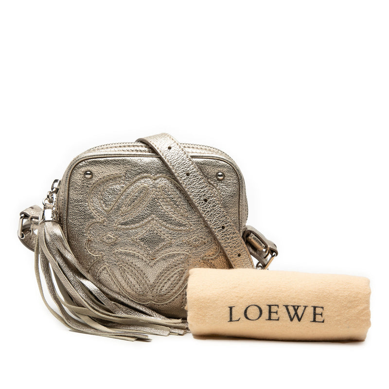 Mini Metallic Goatskin Anagram Tassel Crossbody - Image 8