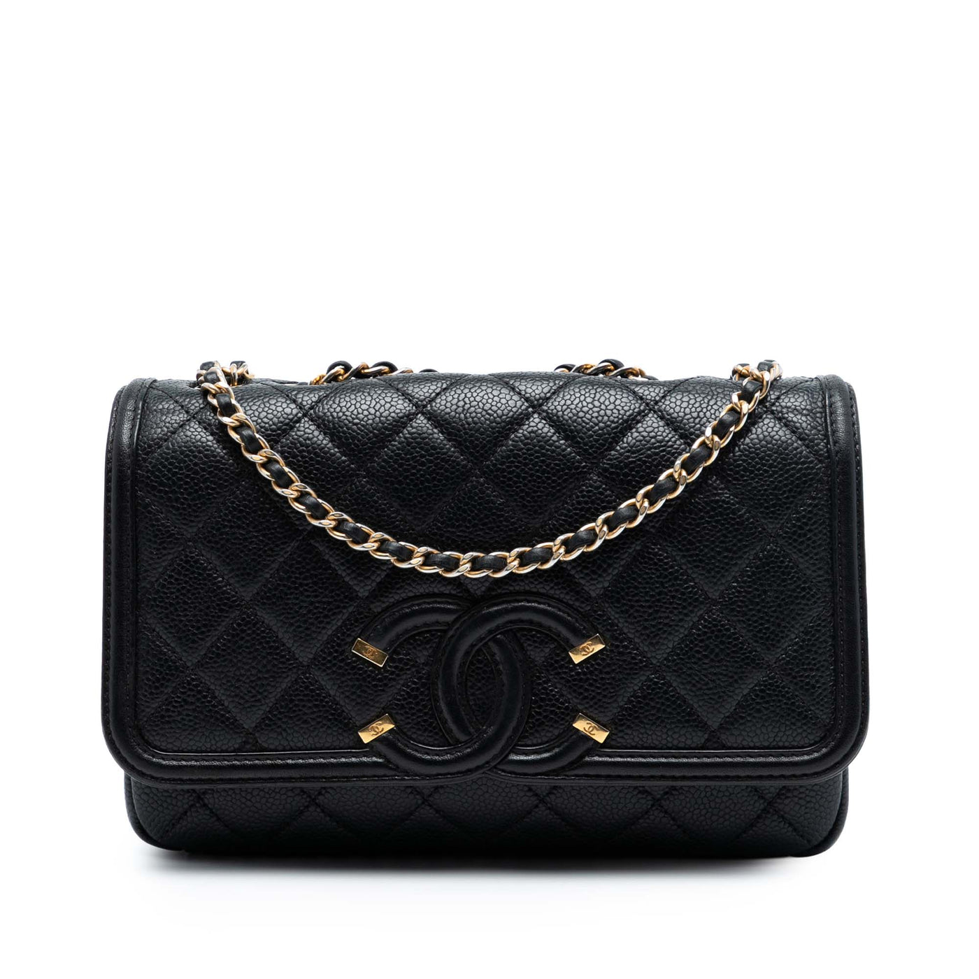 Small Quilted Caviar CC Filigree Flap - Image 1