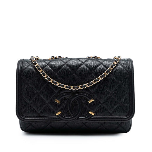 Small Quilted Caviar CC Filigree Flap - Image 1