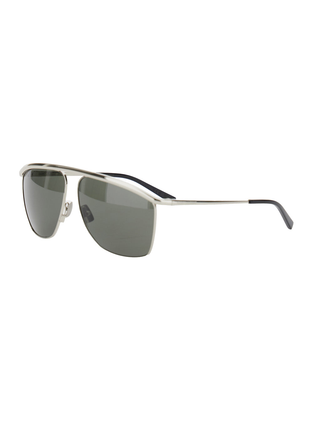 Saint Laurent 832552 Metal Aviator Sunglasses — Silver