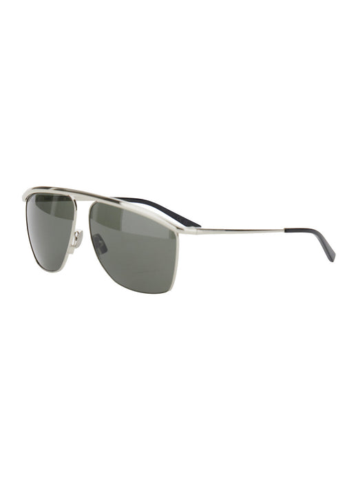 Saint Laurent 832552 Metal Aviator Sunglasses — Silver