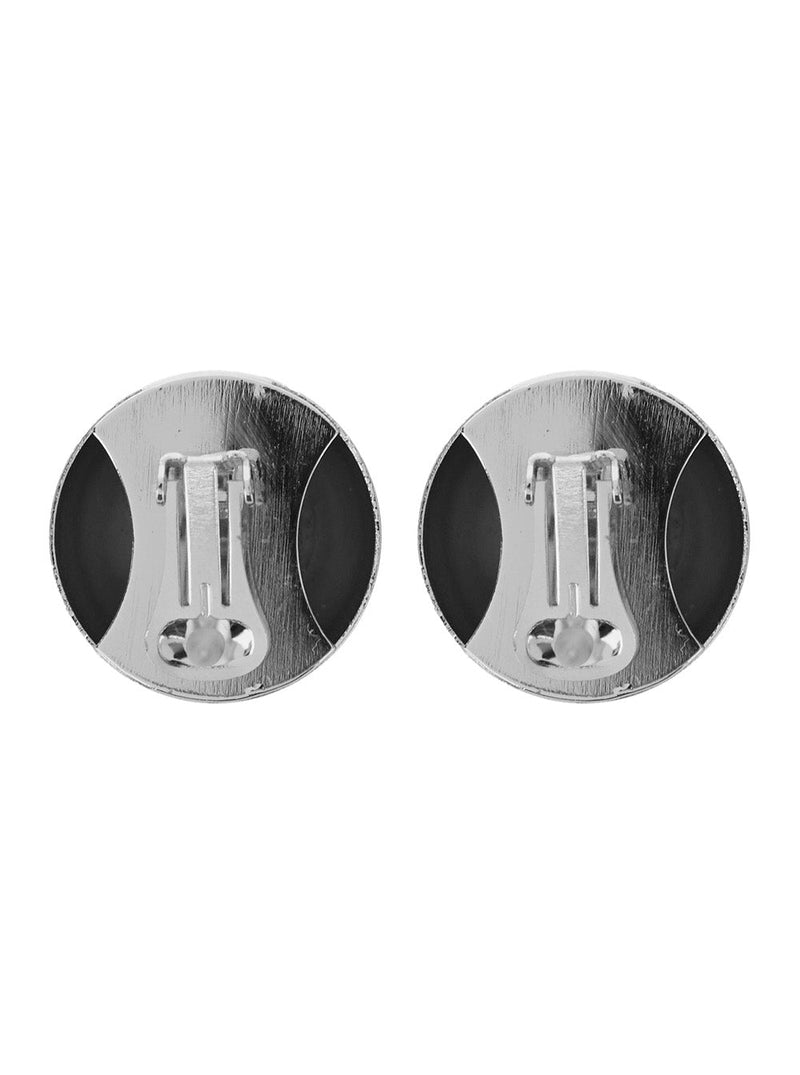 Silvia Gnecchi Polished Metallic Circular Earrings — Silver Brass