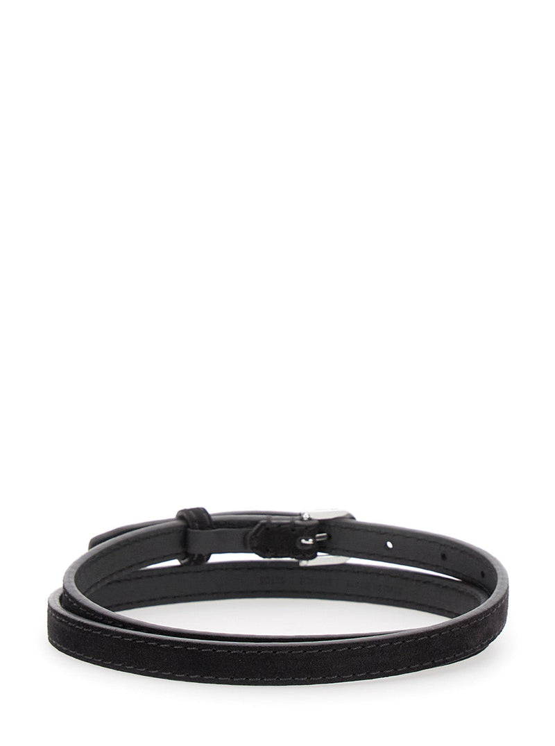Toteme Suede With Embossed Logo Belt — Brown