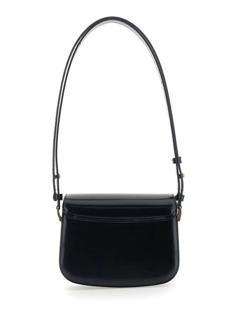 Ami Paris Shoulder Bag — Black Calf Leather