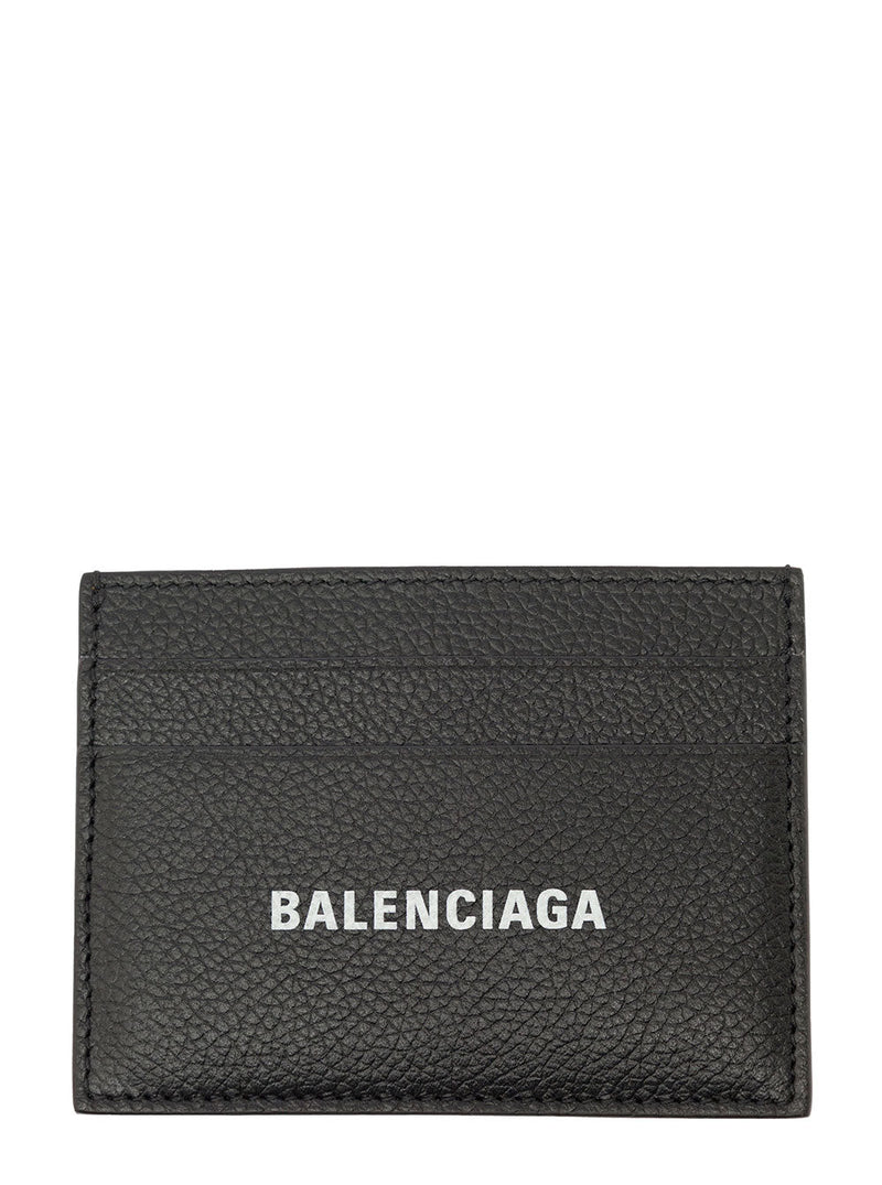 Balenciaga Grained Calf Leather Card Case — Black Cases