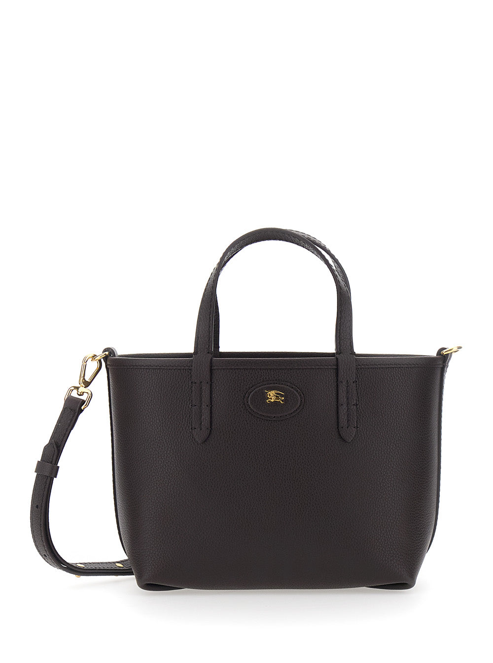Burberry Reversible Calf Leather Tote Bag — Brown