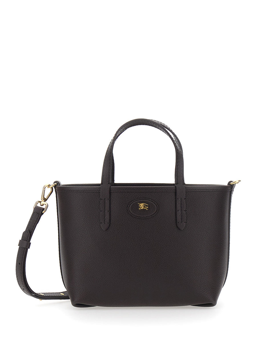 Burberry Reversible Calf Leather Tote Bag — Brown