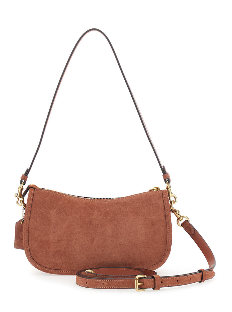 Coach Suede Crossbody Bag — Brown