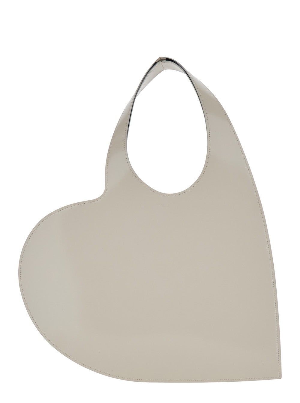 Coperni Heart Shoulder Bag — Beige Leather