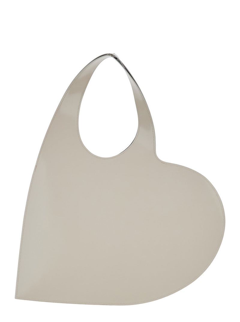 Coperni Heart Shoulder Bag — Beige Leather