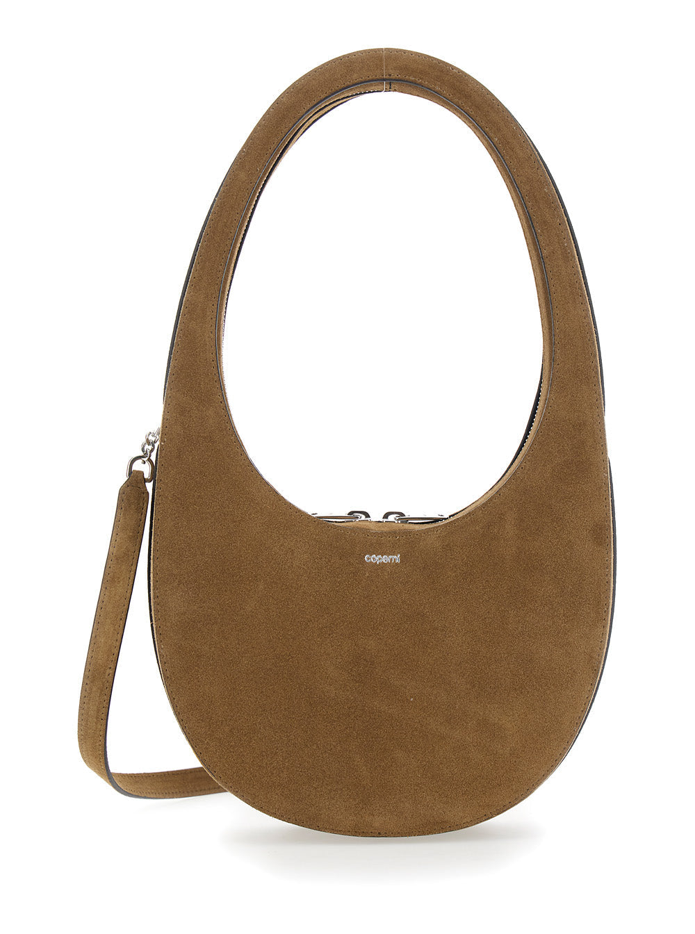 Coperni Suede Strap Cow Leather Shoulder Bag — Brown