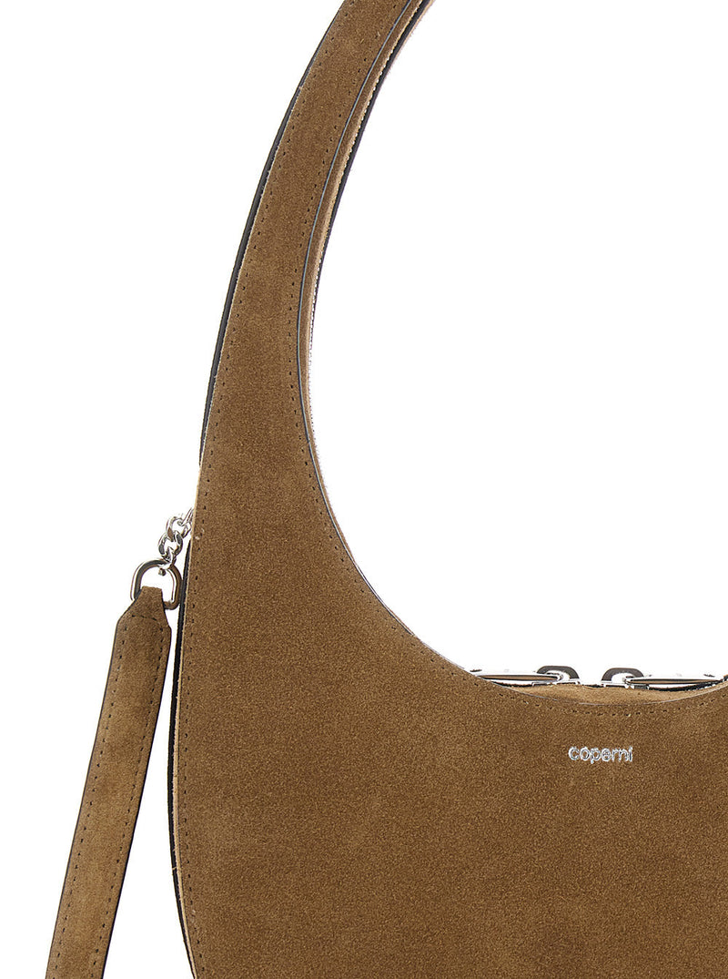 Coperni Suede Strap Cow Leather Shoulder Bag — Brown