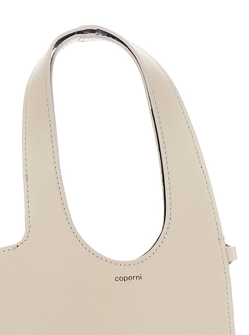 Coperni Heart-Shaped Leather Shoulder Bag — Beige Cow