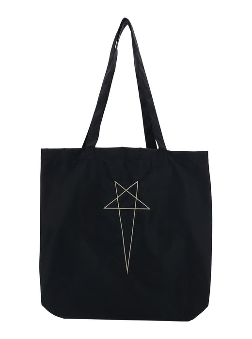 Rick Owens Logo-Embroidered Nylon Shoulder Bag — Black