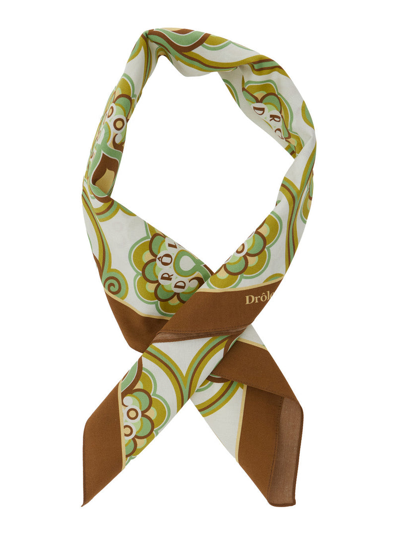Drôle De Monsieur Tapisserie Florale Cotton Scarf — Green Scarfs