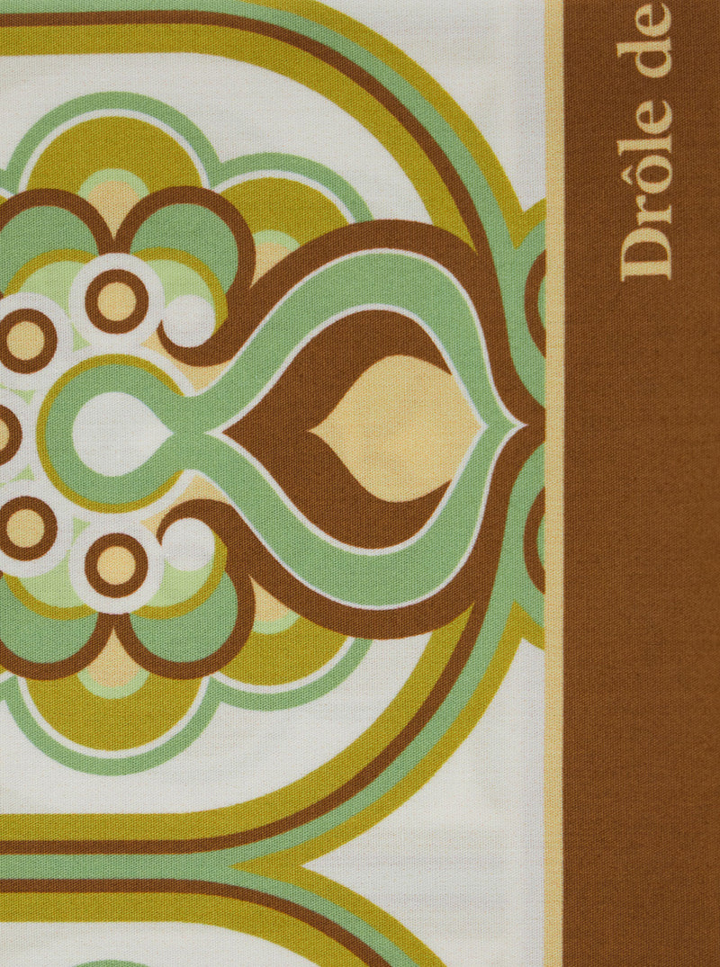 Drôle De Monsieur Tapisserie Florale Cotton Scarf — Green Scarfs