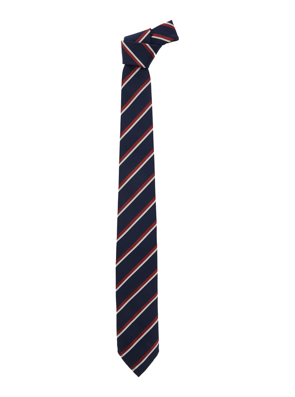 Dsquared2 Diagonal Striped Silk Necktie — Navy Neckties