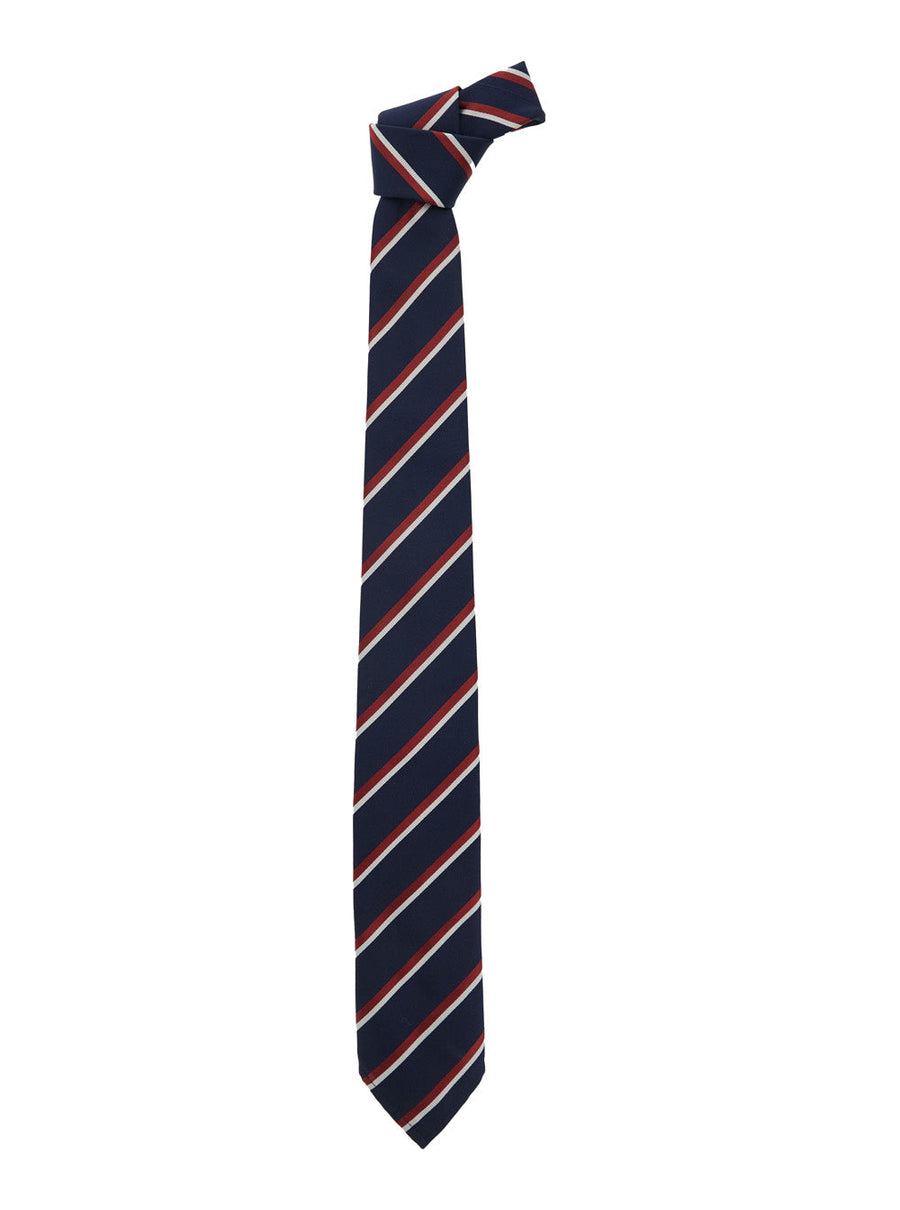 Dsquared2 Diagonal Striped Silk Necktie — Navy Neckties